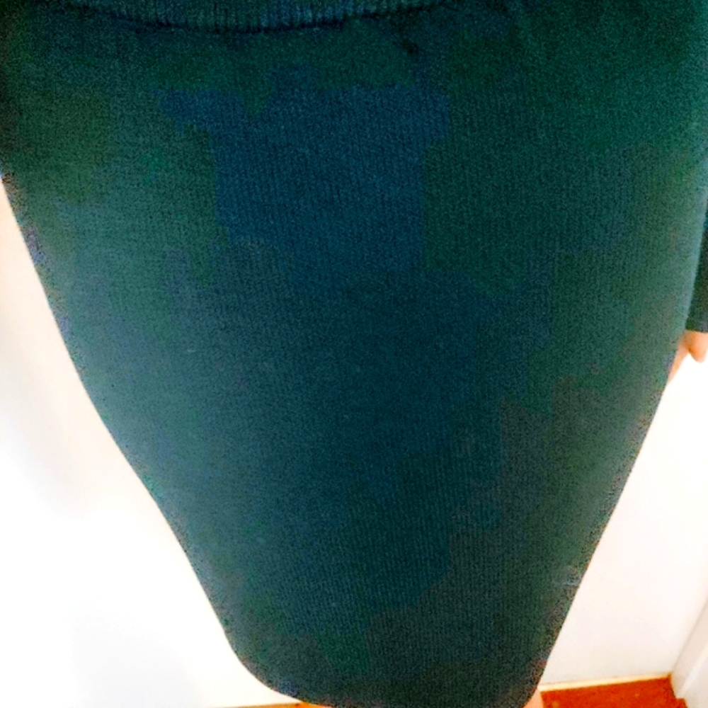 ST JOHN BASIC TIMELESS 6/8 SANTANA KNIT MARIE GRAY NAVY GOLD LOGOS SKIRT SUIT - Picture 3 of 8